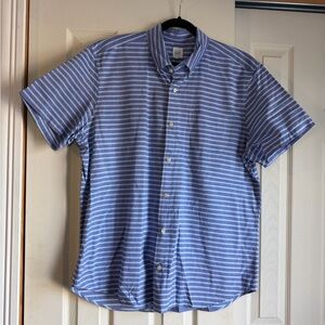 GAP Men's Casual Blue Striped Short Sleeve Button Up Shirt Size XL